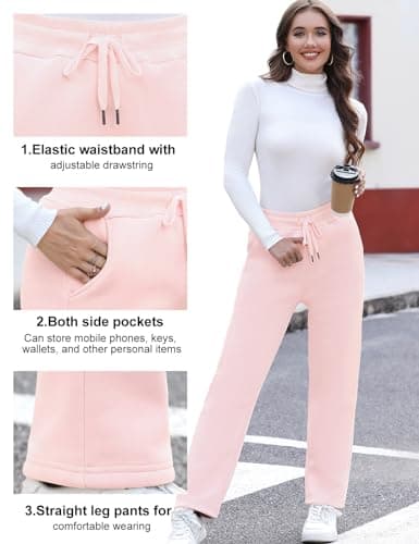 Svanco Womens Fleece Trouser Warm Winter Lined Jogger Thermal Pant Pink — view 6