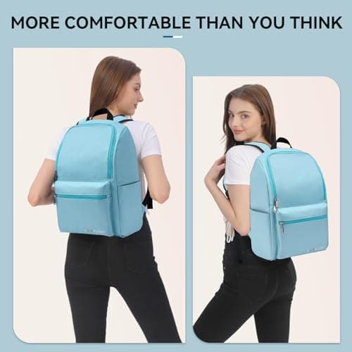 OMOUBOI Laptop Backpack for Men Women Fits 14-15.6 Inch Laptop Lightweight Bookbag School Rucksack Work Bags Anti Theft Casual Daypack for Tennis, Hiking Weekender Travel Business College, Sky Blue — view 2