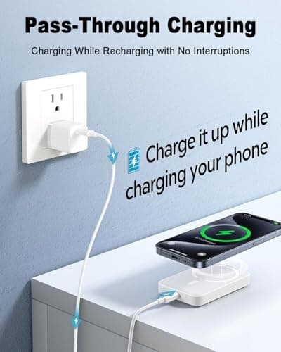 Power Bank, Ultra-Slim 10000mAh Wireless Portable Charger, 20W Magnetic Power Bank Fast Charging with USB-C in&Out, Battery Pack for iPhone Air/17/16/15/14/13/12 Plus/Pro/Pro Max, Samsung, Android — view 6
