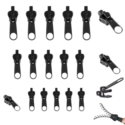 18-Piece Zip Repair Kit with Replacement Zipper Pulls for Jackets Bags Luggage and Everyday Clothing Maintenance