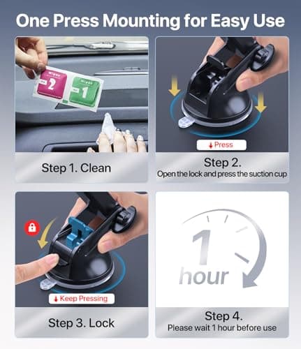 Miracase Car Phone Holder for Cars Air Vent Dashboard Windscreen Desk, 4in 1 Mobile Phone Mount Automobile Cradle 360° Rotatable Stand Vehicle Mount for iPhone 17 16 15 Pro Plus Max 14 13 12 11Samsung — view 5