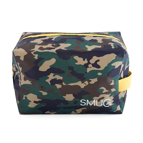 SMUG Wash Bag | Waterproof Travel Toiletry Bags for Travelling, Gym, Shower, Shaving, Toiletries, Cosmetics & Makeup Bag | Large Washbag for Men & Women | Stylish, Spacious & Easy Clean | Green Camo — view 2