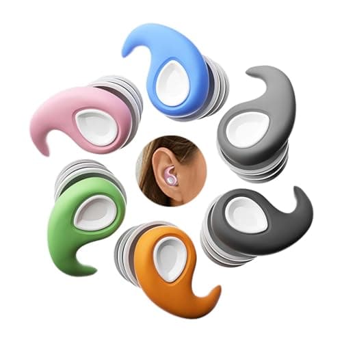 Soft Silicone Ear Plugs for Sleep, Noise Reduction - Reusable, Hearing Protection for Snoring, Travel, Work, Swimming - Protective Box (Black, Large)