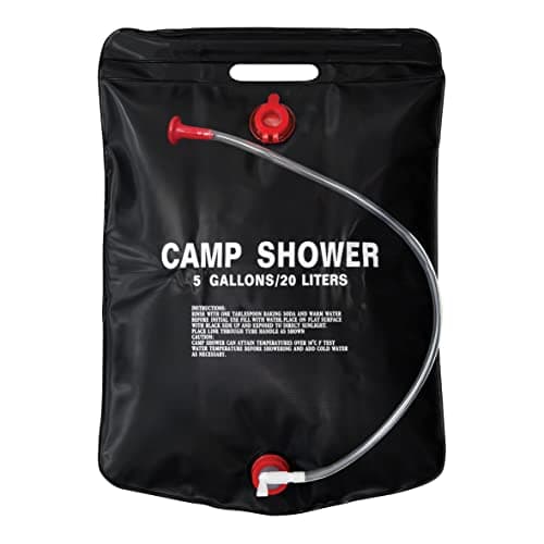 Milestone Camping 20739 20L Heated Compact Portable Solar Power Shower, Black,H60 x W40