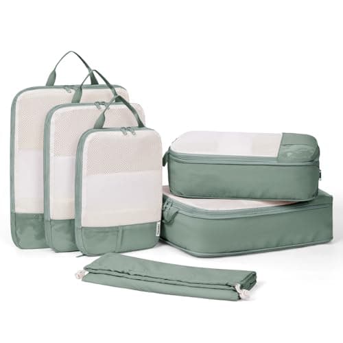 Narwey 6 Set Compression Packing Cubes for Suitcases, Travel Packing Bags