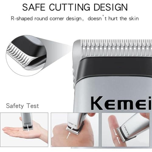 KEMEI Men's Hair Clippers Trimmer Groomer Cordless Self-Haircut Kit Styling Shears with Stainless Steel — view 4