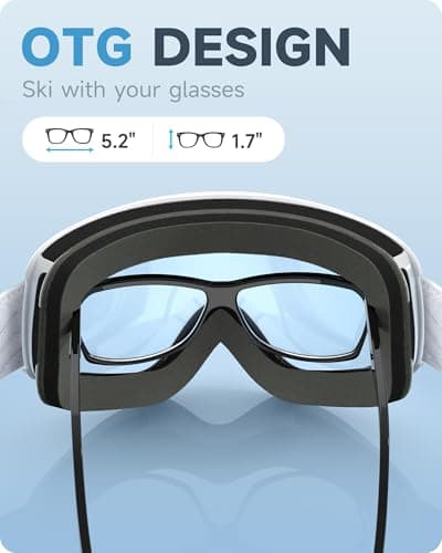 Findway Kids Ski Goggles,Skiing Goggles Snow for Boys Girls Childrens Junior Childs,OTG Over Glasses Anti Fog,100% UV Protection,Helmet Compatible,Classic Silver — view 5