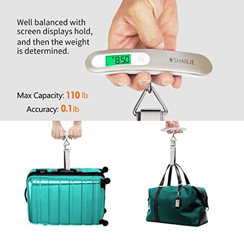 SHANJE Luggage Weight Scale for Suitcases 110 Lbs 50kg White — view 2