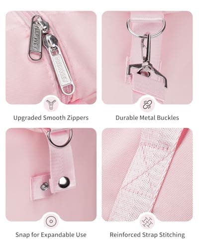 Narwey for Easyjet Cabin Bag 45x36x20 New Easyjet Underseat Foldable Hospital Bag Weekend Overnight Bags for Women Travel Duffel Carry on Luggage for Men 25L (Pink) — view 5