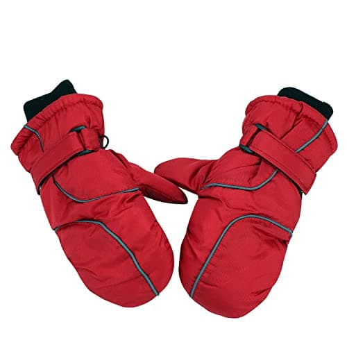 HKSICHENGKEJIUK Kids Ski Mittens Waterproof Snow Gloves Child Winter Thermal Snowboard Mittens Warm Fleece Lined Gloves for Outdoor Skiing Snowboarding Toddler Girls Age 3-8 Years Old — view 2