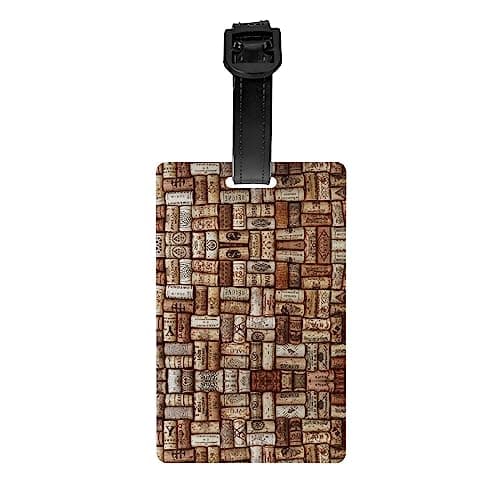 Wine Cork Print Exciting Luggage Tag Easy Luggage Identification Small Lightweight Travel Luggage Tags