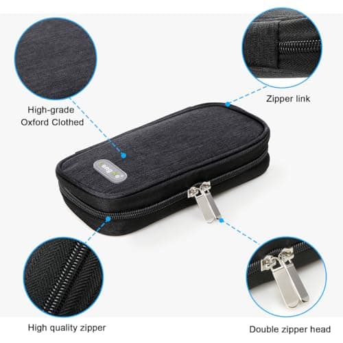 YOUSHARES Medicine Cool Bag - Monjaro Cooler Travel Case with 2pcs Ice Packs for Diabetic Supplies, Insulin Pen Cooler Travel Case Keep Medicine Cool While Traveling (Black) — view 2