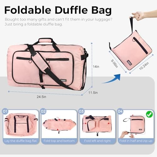 Fmeida 65L Foldable Travel Duffle Bag Waterproof Holdall Luggage Bags — view 3