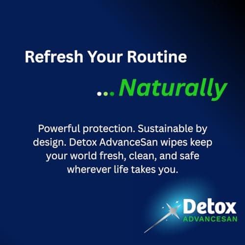 Detox AdvanceSan Anti-bac EXTRA THICK wet wipes, Pack 80, BIODEGRADABLE — view 6