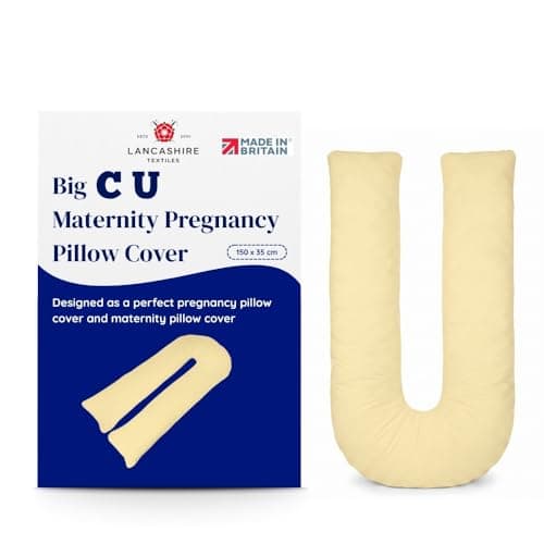 Lancashire Textiles Pregnancy Pillow Case 150x35cm - U Shaped Lemon Yellow