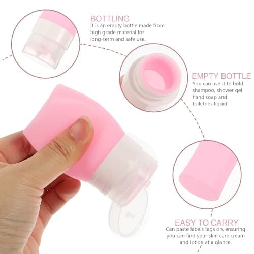BCOATH Portable Silicone Squeeze Bottle for Lotion and Shampoo, Travel Size Leak-proof Silicone Lotion Dispenser with Label Tags, for Travel and Cosmetic Packing — view 3