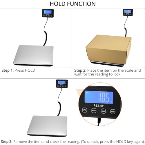 QWORK® Postage Scale 440 lbs / 200 kg, parcel scales, heavy duty scales, Batteries not included, for Business,Luggage,Office — view 4