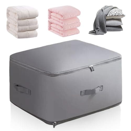 Ultra Space Saving Self-Compression Organizer - 2024 New Space Saver Quilt Compression Storage Packaging Cube Bedding Storage Bag (Gray, XL 54x42x60cm)