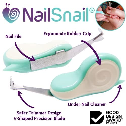 Nail Snail Baby Nail Care Kit. Baby Nail Care Set: Baby Nail Trimmer, File & Under Nail Cleaner. Ideal for Newborn, Infant and Toddler Nails. Safer Than Clipper, Scissors. Easier Than Nail Filer — view 2