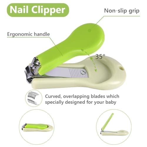 Vicloon Baby Nail Kit, 4-in-1 Baby Nail Care Set, Baby Nail Care Tool, Baby Nail Care Set Manicure Set Includes Baby Scissors, Nail Clippers, Baby Nail File and Tweezer for Newborn Infant Toddler — view 3