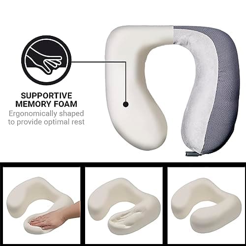Go Travel Super Supportive & Ergonomic Memory Foam Dreamer Travel Neck Pillow (Light Blue) — view 6
