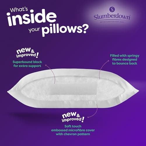 Slumberdown Super Support Pillows 4 Pack - Firm Pillow for Side Sleepers — view 5