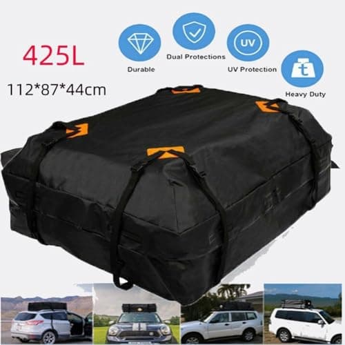 Large 425L Car Roof Bag, Heavy Duty 420D Oxford Waterproof Cargo Luggage Storage Box With Secure Straps, For Road Trips And Camping — view 6