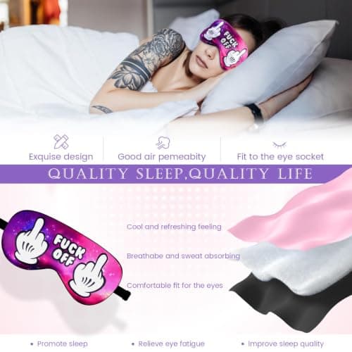 NganSuRong Novelty Funny Sleep Eye Mask Light Blocking Sleep Mask, Soft and Comfortable Night Eye Mask for Men Women, Eye Cover Aid Rest Blindfold, Eye Blinder for Travel/Sleeping/Shift Work — view 3