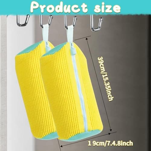 2 Pack Shoe Laundry Bags for Washing Machine, 30x18x4cm, Yellow — view 2