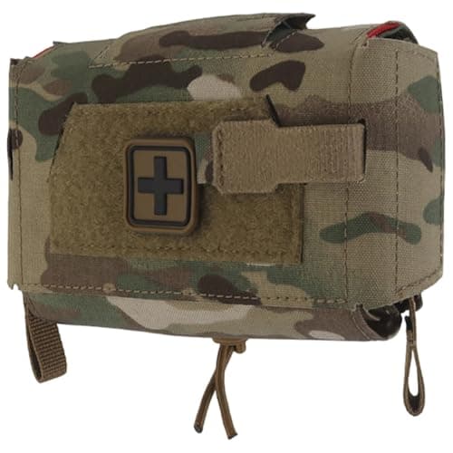 Fituenly First Aid Pouch,Compact Molle Trauma Quick Release Ifak Medical,Medical Pouches Emergency Survival Bag for Outdoor Duty Belt Molle Vest Hunting