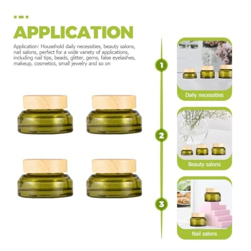 NUOBESTY 5pcs Refillable Travel Cream Jars 15g Small Glass and Pp Containers with Lids for Storing Lotion and Cosmetics for Christmas and New Year Travel Random Color — view 3