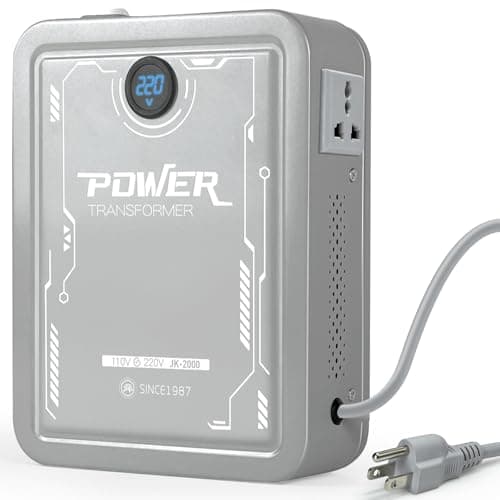 SUNSHUN Step Up Transformer, 110v to 220v Converter 2000W with Voltage Display, Voltage Converter 110-120v to 220v-240v with 2 Output Sockets for Asian, European Appliances Used in US, Canada, Mexico