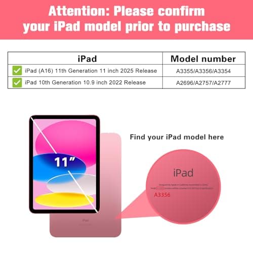 ProCase Smart Case+Screen Protector for iPad (A16) 11/10th Gen, Red — view 2