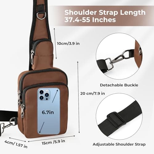 BROADREAM Anti-theft Shoulder Bag - Sling Chest Crossbody Bag Chest Bag Men Waterproof Shoulder Bag with Zip Lock RFID Blocking, Small Handbag for Men Women — view 4