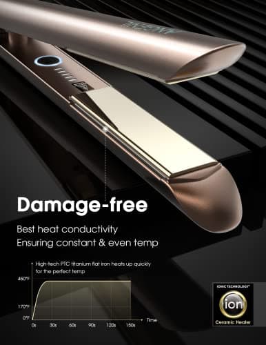 ANGENlL Nano Titanium Flat lron Hair Straightener and Curler 2 in 1 — view 6