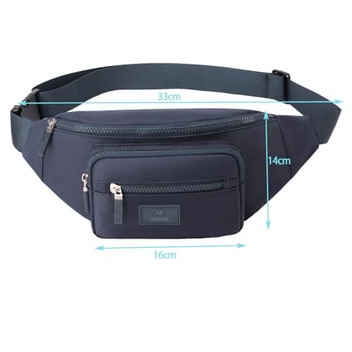 Bumbags for Ladies Bum Bag Fanny Pack Men Women Waist Pack Lightweight Adjustable for Running Walking Hiking Jogging (Blue) — view 5