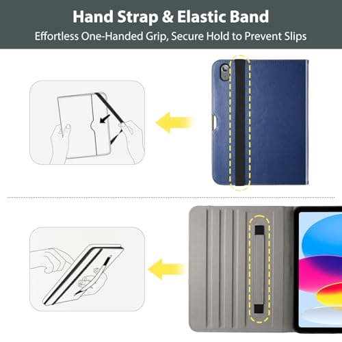 ProCase Leather Case for iPad A16 11th Gen 2025/10th Gen 2022 -Navy — view 3