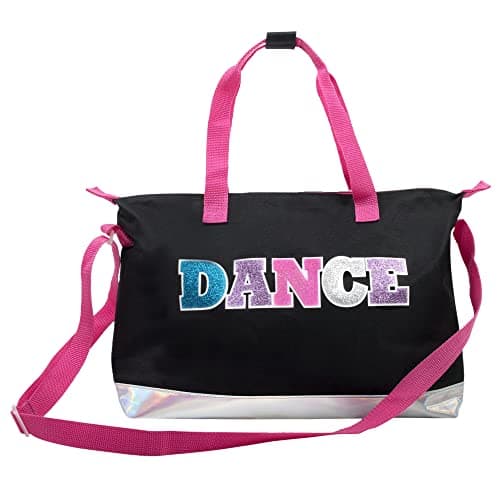 MADISON & DAKOTA Over the Shoulder Garment Dance Bags for Girls, Teen Dancers, Costumes, Boys | Holographic Glitter Dance Workout Bag for Kids, Competitions (Dance 2)