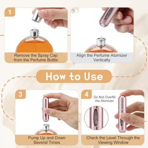 8PCS Travel Perfume Atomiser Refillable Bottles, 5ml Mini Travel Perfume Bottle with Bottom-Filled Design, Portable Empty Refillable Perfume Bottle for Luggage, Handbag & Pocket (8 colors 8 pcs) — view 5