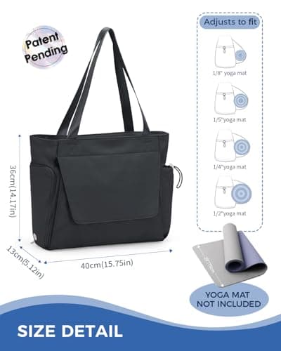 sportsnew Yoga Tote Bag for Women,Gym Bag with Mat Holder,Shoe Compartment — view 5
