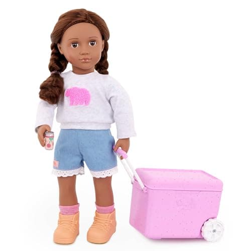 Our Generation 18-inch Doll Camping Cooler, Rolling Pretend Food Set — view 6