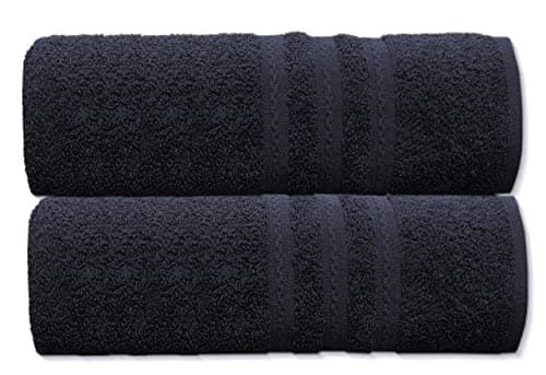 Extra Large Jumbo Bath Sheets Pack of 2 | 100% Cotton Bath Towels 85 x 200 cm | Luxury Hotel Quality Oversized Beach Towels | Soft, Thick & Highly Absorbent (BLACK) — view 4
