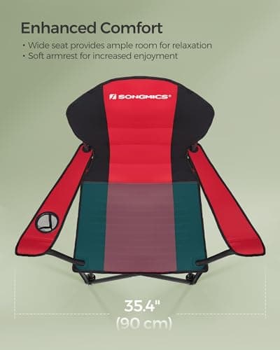 SONGMICS Folding Camping Chair, Sponge Seat, Cup Holder, 250 kg Capacity — view 6