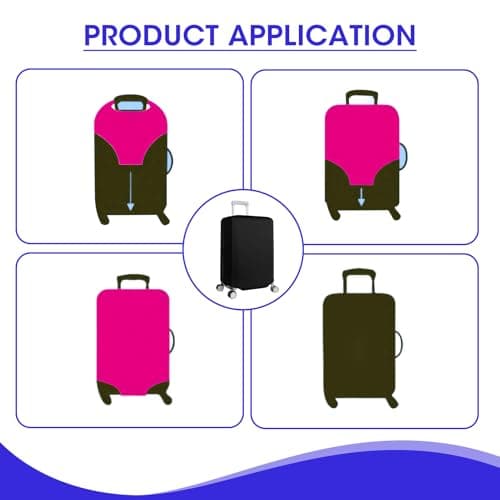 26-28 Inch Elastic Suitcase Cover Black Travel luggage Case Protector — view 4