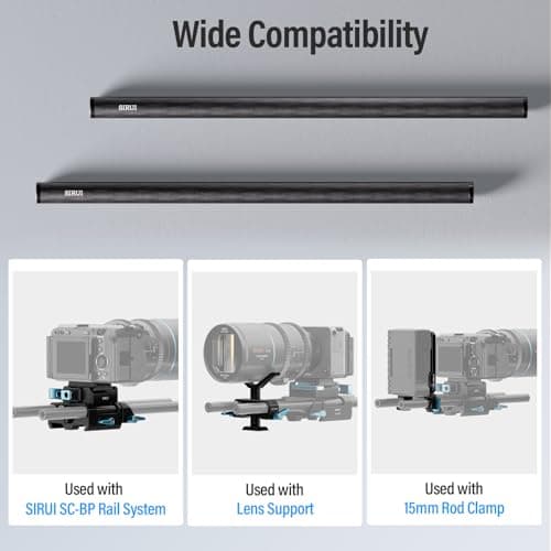 SIRUI Carbon Fiber Rods, Universal 12" Camera Rail Support System, Follow Focus, Shoulder Rig, AM-CR300, Pack of 2 — view 6