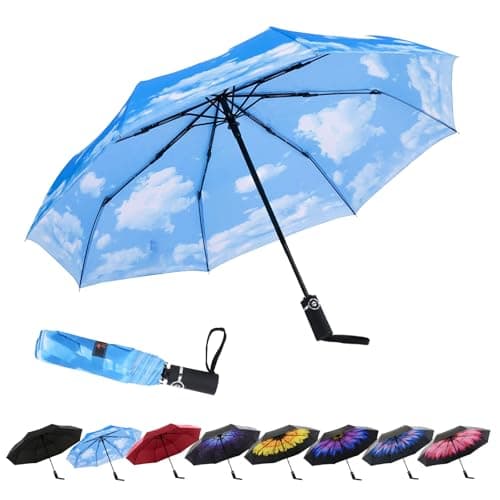 SY COMPACT Travel Umbrella Automatic Windproof Umbrellas Strong Compact Umbrella for Women Men