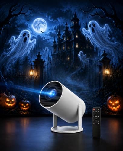 Spookcast Projector – 4K Autofocus Mini Projector with 180° Rotation