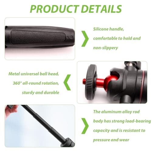 Compact Mini Tripod, Portable Travel Tripod 1/4 Inch Screw Extendable — view 3