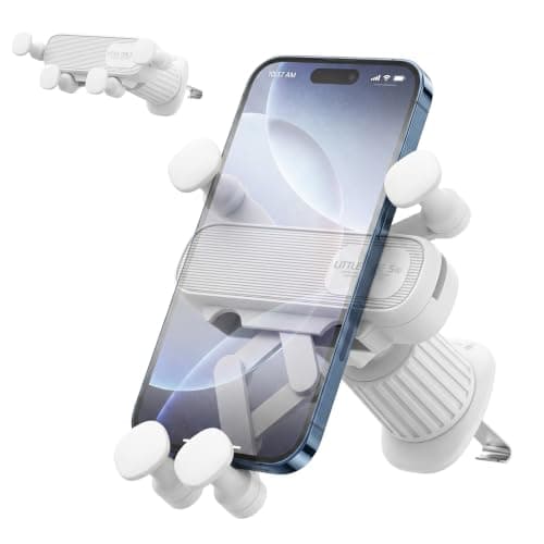 AIYEEN Car Phone Holder for Air Vent, Upgraded Spiral Clip Car Mount with One-Hand Operation, Zero Noise Mobile Phone Cradle for Car Compatible with iPhone Samsung Android Phones 4.7-6.7" (White)