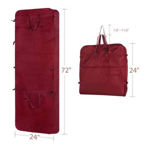 Univivi Wedding Dress Bag, 72 Inch Dress Bags Covers, Burgundy — view 2